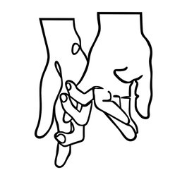 Wallity Pinky Love Escultura de pared en Negro